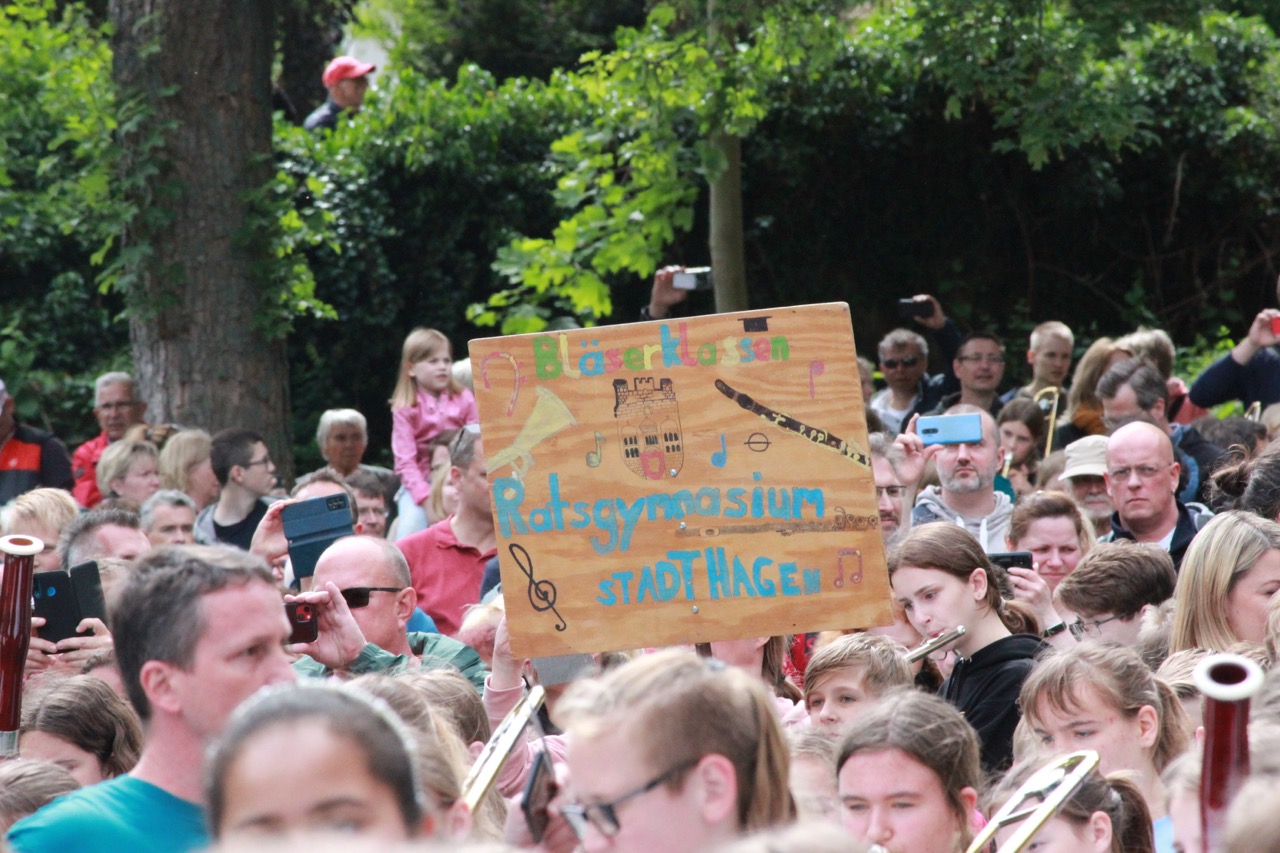 Schild der Bläserklasse des Ratsgymnasiums Stadthagen