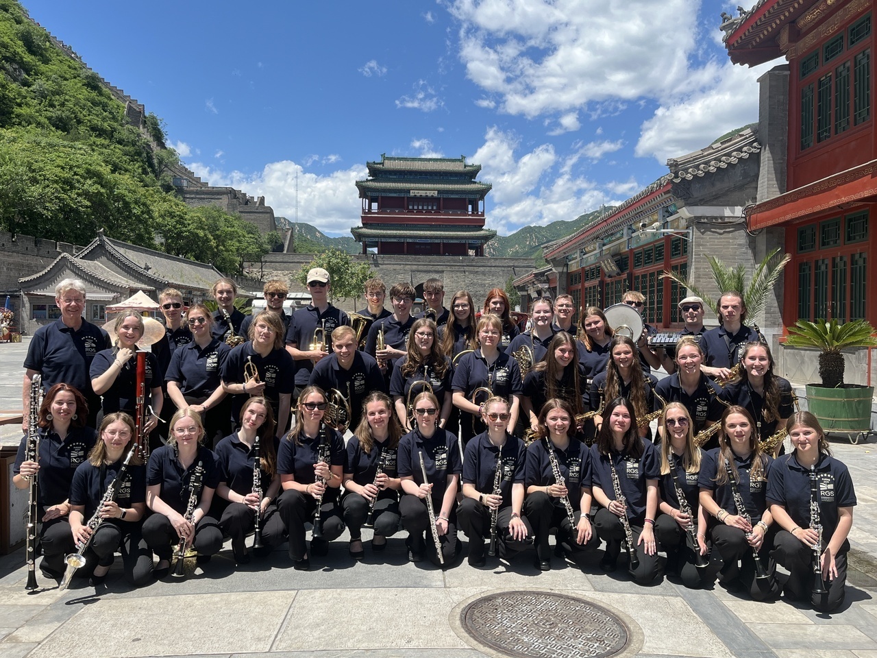 Konzert vor der chinesischen Mauer Gruppenfoto